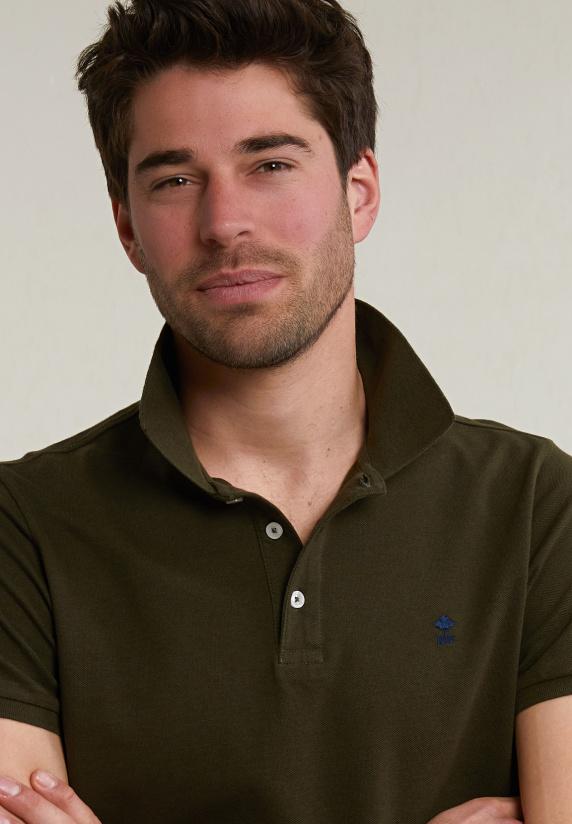 River Woods Custom Fit Basic Pima Katoen Polo Forest Mix