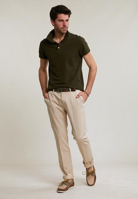 River Woods Custom Fit Basic Pima Katoen Polo Forest Mix