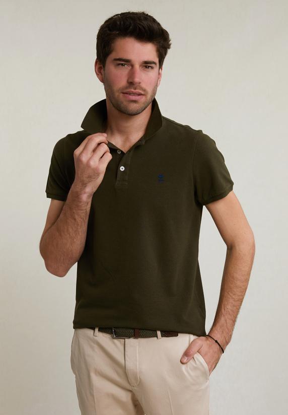 River Woods Custom Fit Basic Pima Katoen Polo Forest Mix