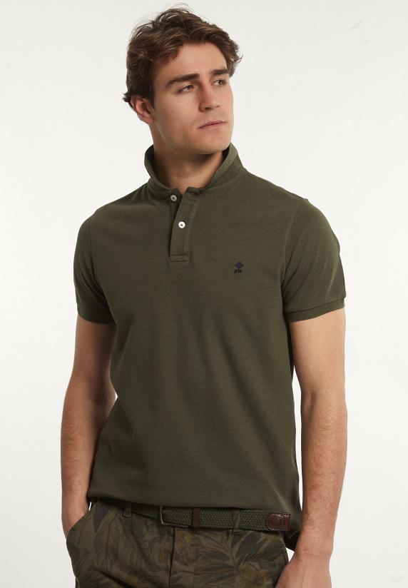 River Woods Custom Fit Basic Pima Katoen Polo Forest Mix