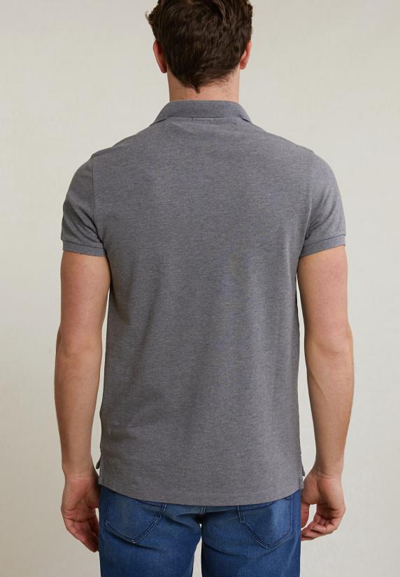River Woods Custom Fit Basic Pima Katoen Polo Grey Mix