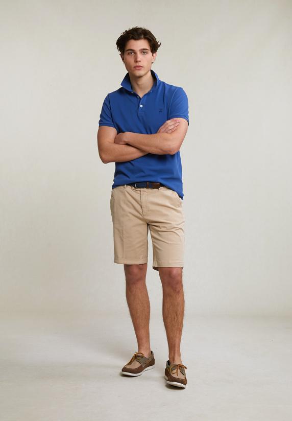 River Woods Custom Fit Basic Pima Katoen Polo Hamptons Blue