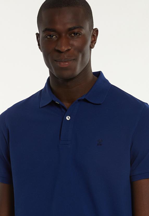 River Woods Custom Fit Basic Pima Katoen Polo Indigo