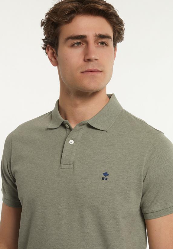 River Woods Custom Fit Basic Pima Katoen Polo Jade Mix
