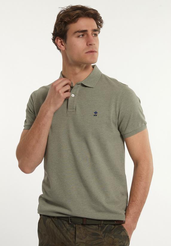 river woods Custom fit basic pima katoen polo jade mix