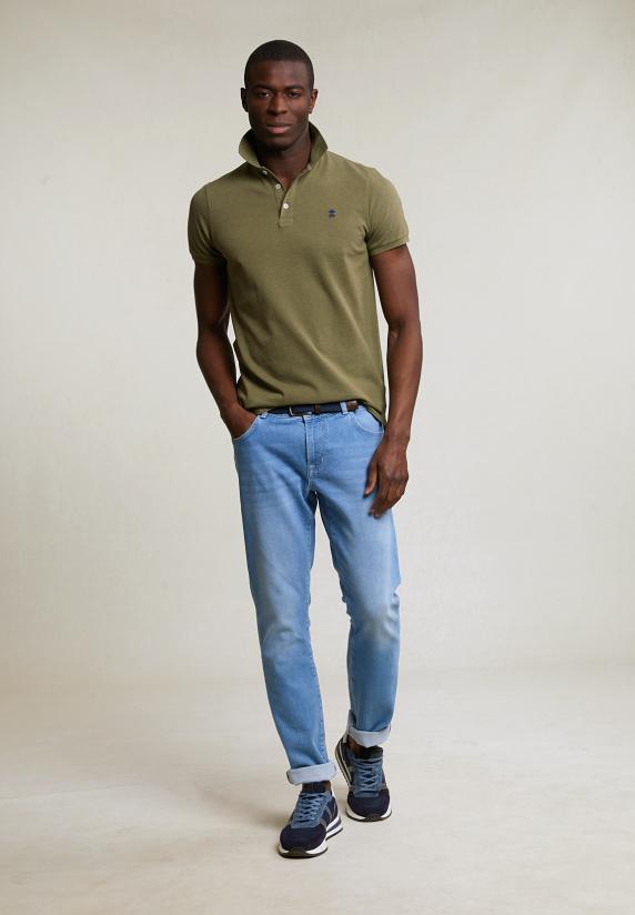 River Woods Custom Fit Basic Pima Katoen Polo Jeep Mix