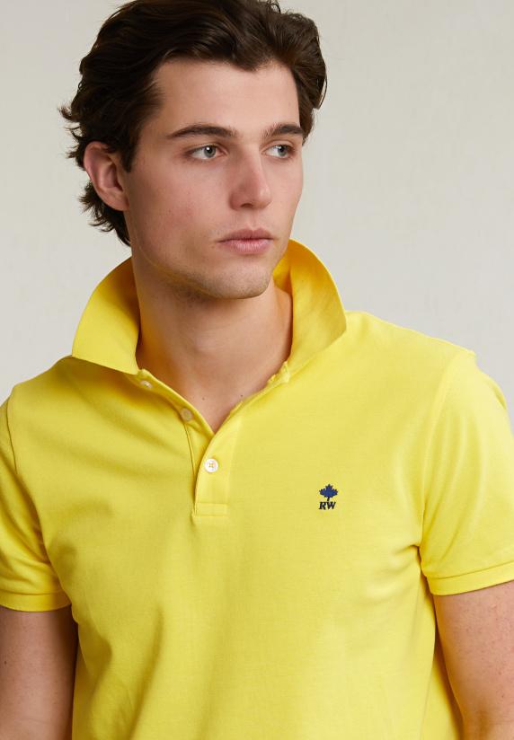 River Woods Custom Fit Basic Pima Katoen Polo Lemonade