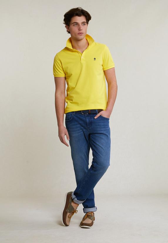 River Woods Custom Fit Basic Pima Katoen Polo Lemonade
