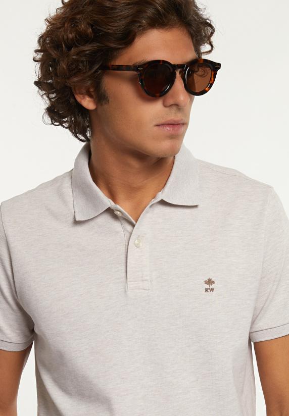 River Woods Custom Fit Basic Pima Katoen Polo Linen Mix