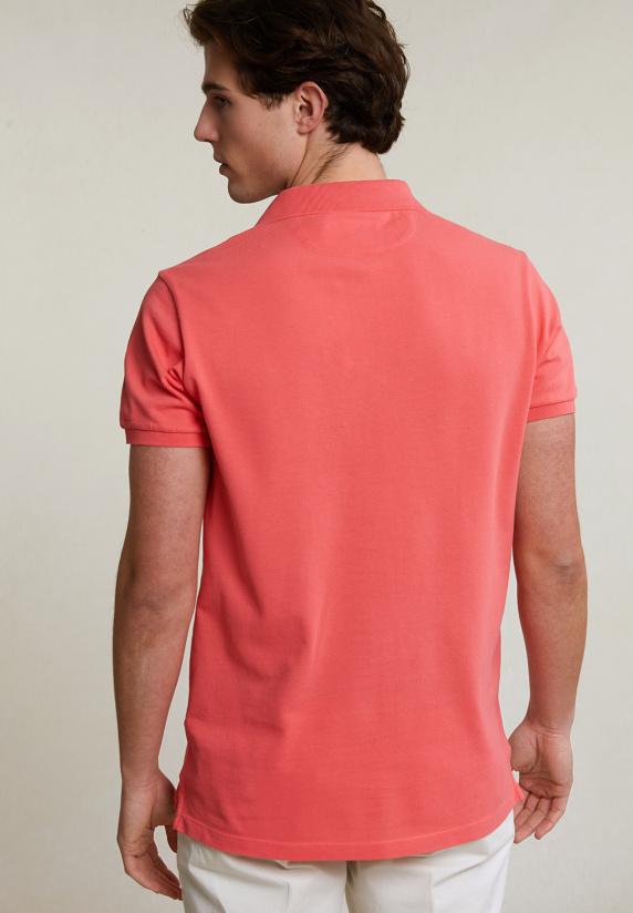 River Woods Custom Fit Basic Pima Katoen Polo Lt Sunset