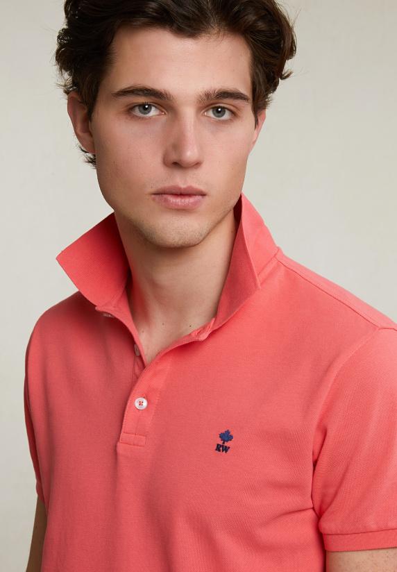 River Woods Custom Fit Basic Pima Katoen Polo Lt Sunset