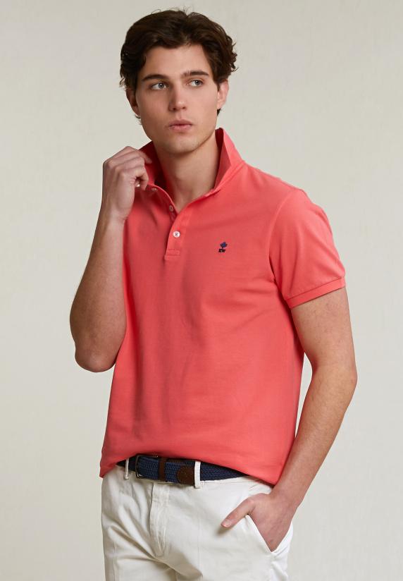 River Woods Custom Fit Basic Pima Katoen Polo Lt Sunset
