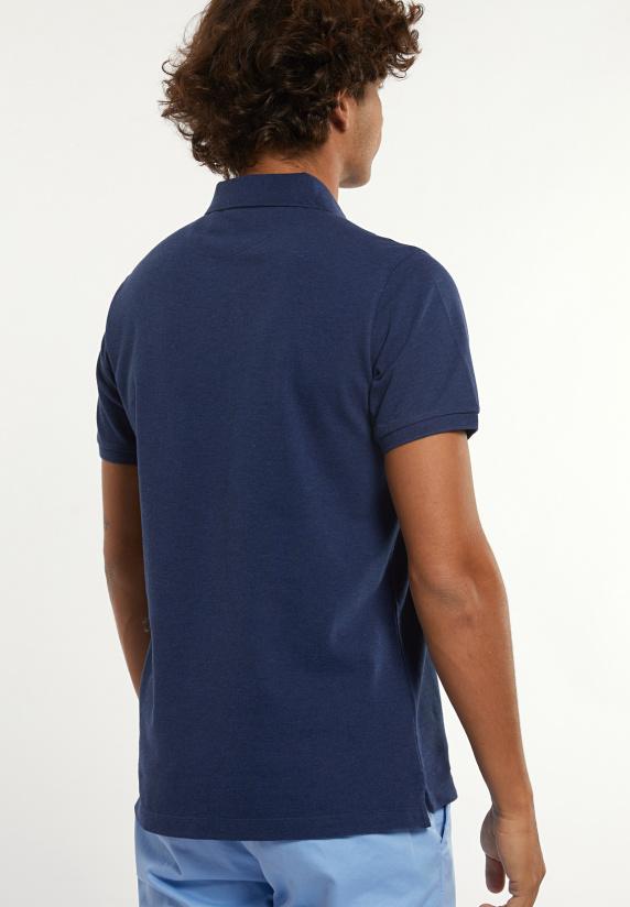 River Woods Custom Fit Basic Pima Katoen Polo Night Denim Mix