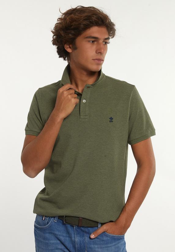 River Woods Custom Fit Basic Pima Katoen Polo Olive Mix