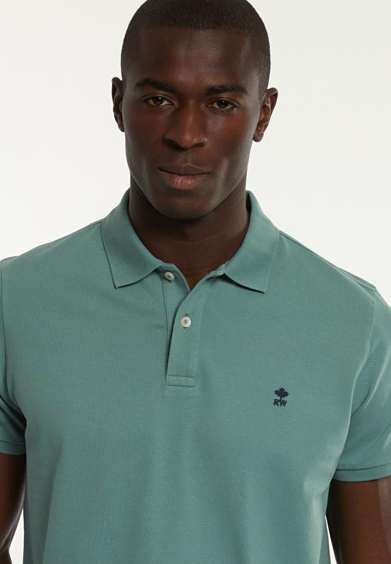 River Woods Custom Fit Basic Pima Katoen Polo Opal Green