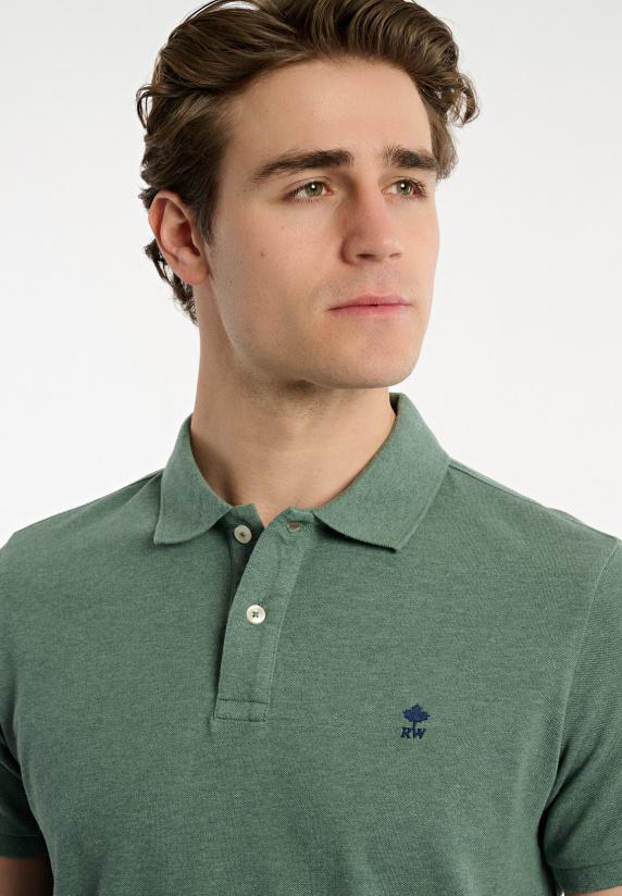 River Woods Custom Fit Basic Pima Katoen Polo Opal Green Mix