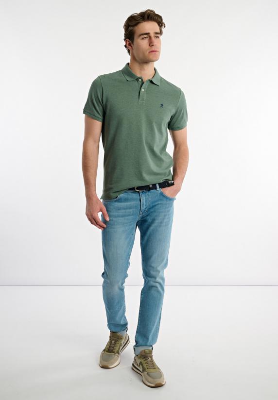 River Woods Custom Fit Basic Pima Katoen Polo Opal Green Mix