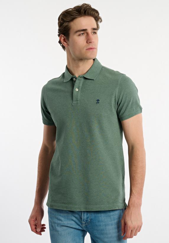 River Woods Custom Fit Basic Pima Katoen Polo Opal Green Mix