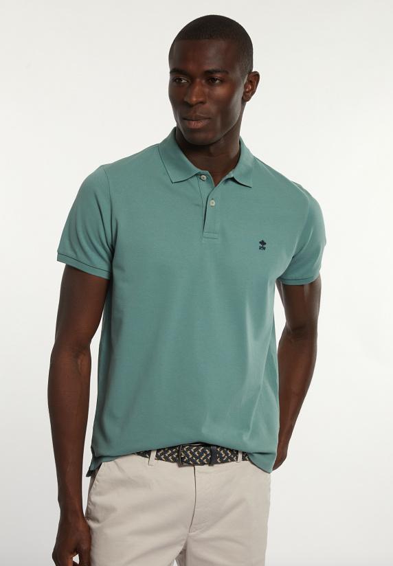 river woods Custom fit basic pima katoen polo opal green