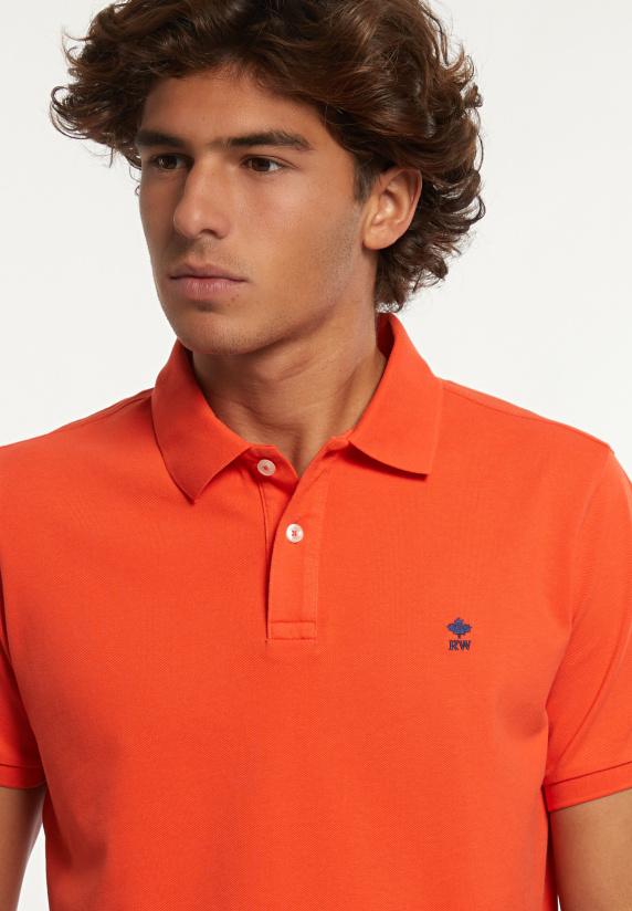 River Woods Custom Fit Basic Pima Katoen Polo Orange