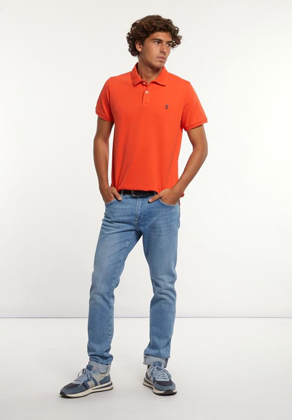River Woods Custom Fit Basic Pima Katoen Polo Orange