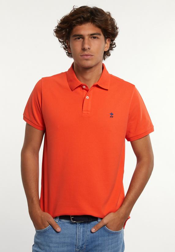 River Woods Custom Fit Basic Pima Katoen Polo Orange