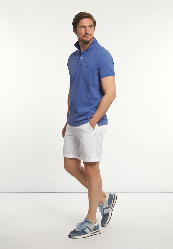 River Woods Custom Fit Basic Pima Katoen Polo Persian Blue Mix