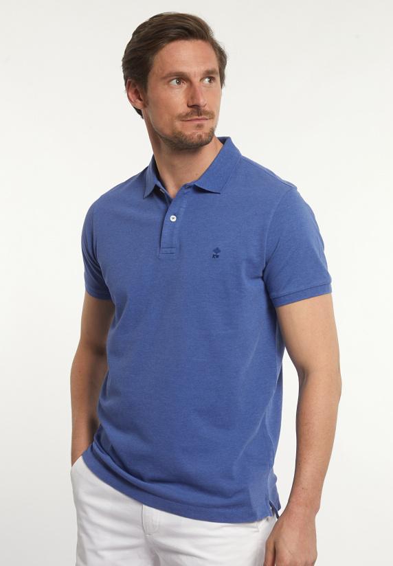 river woods Custom fit basic pima katoen polo persian blue mix