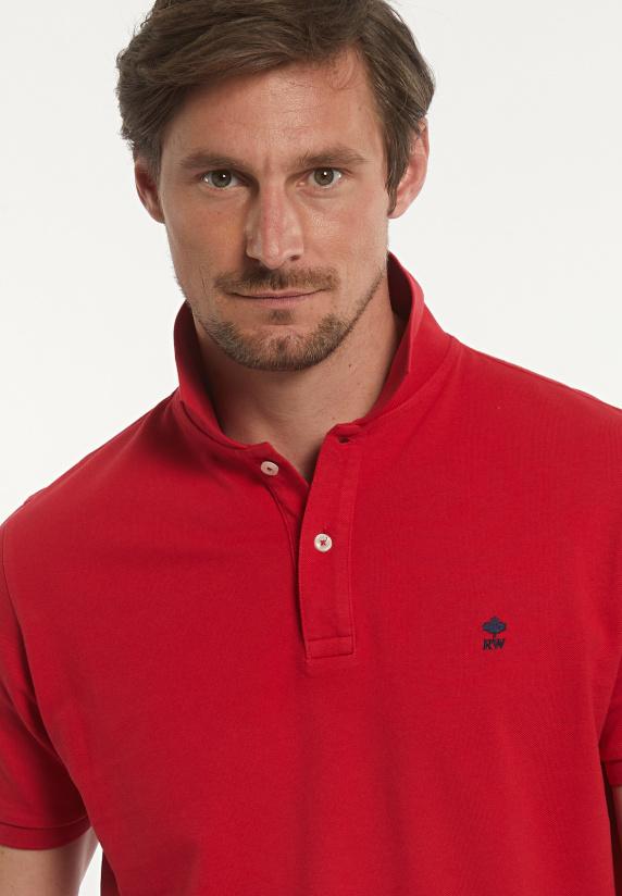 River Woods Custom Fit Basic Pima Katoen Polo Poppy Red