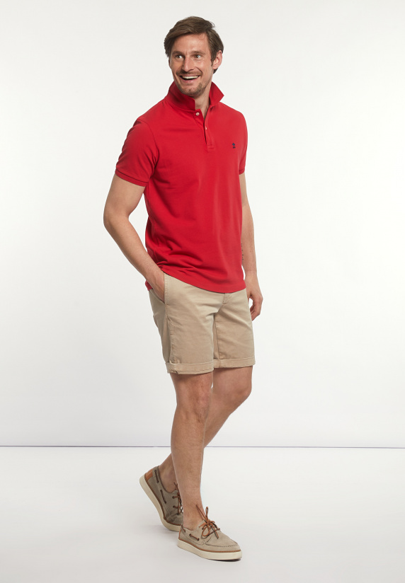 River Woods Custom Fit Basic Pima Katoen Polo Poppy Red