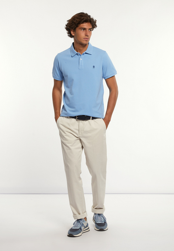 River Woods Custom Fit Basic Pima Katoen Polo Porcelaine