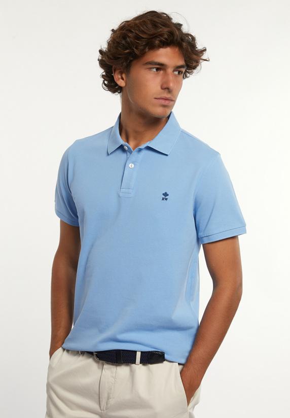 river woods Custom fit basic pima katoen polo porcelaine