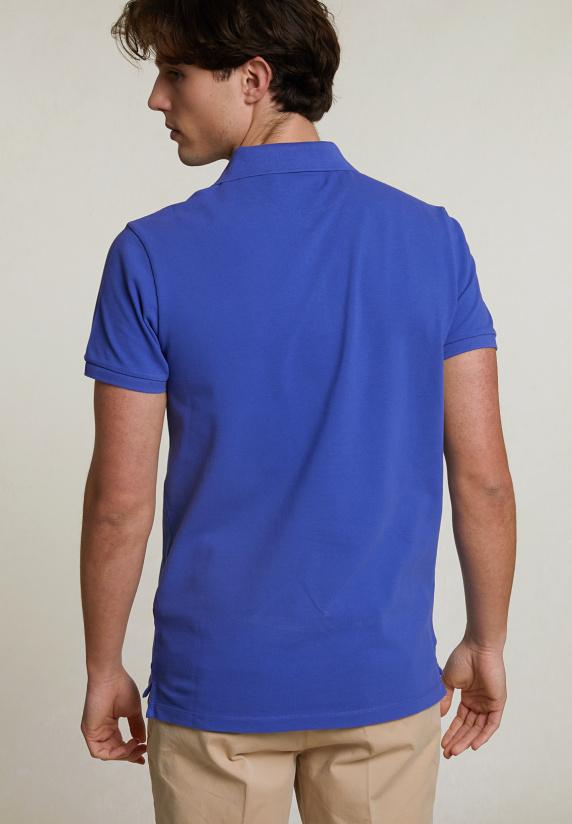 River Woods Custom Fit Basic Pima Katoen Polo Reef Blue