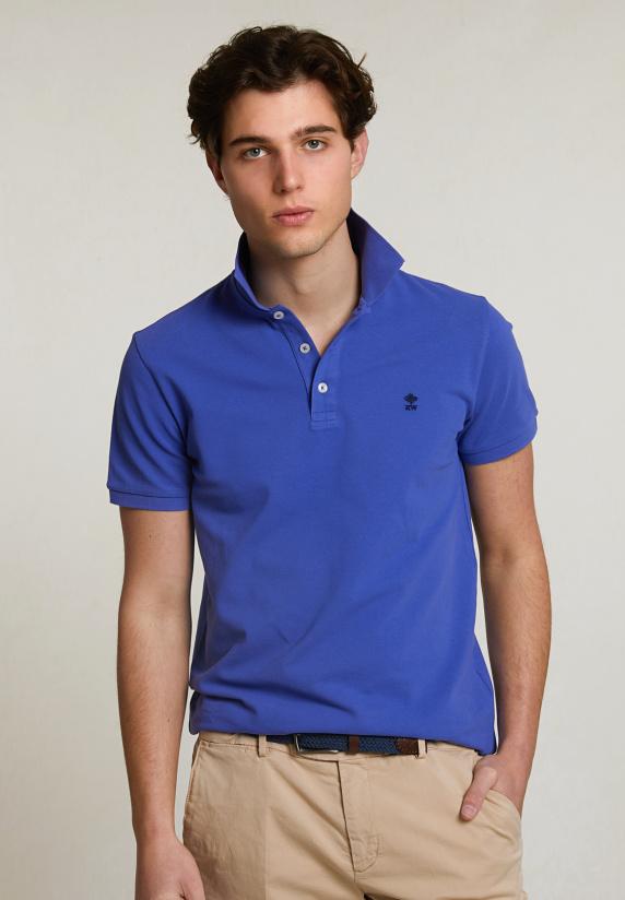 River Woods Custom Fit Basic Pima Katoen Polo Reef Blue