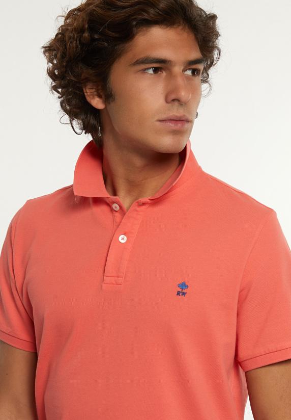 River Woods Custom Fit Basic Pima Katoen Polo Salmon