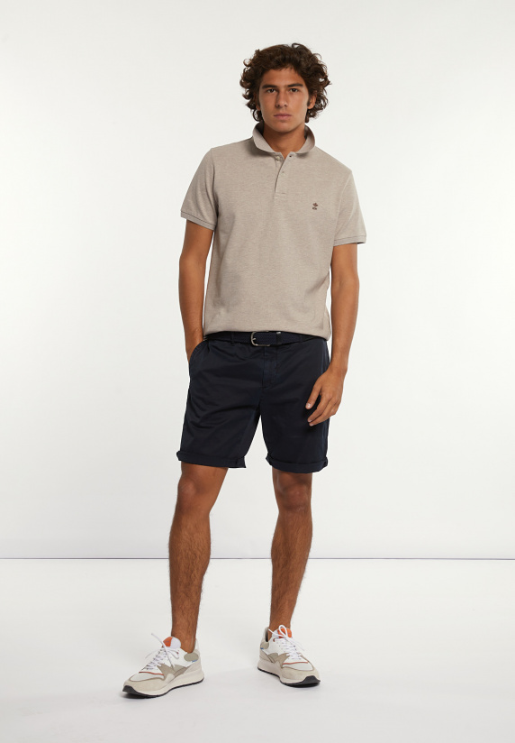 River Woods Custom Fit Basic Pima Katoen Polo Sand Mix