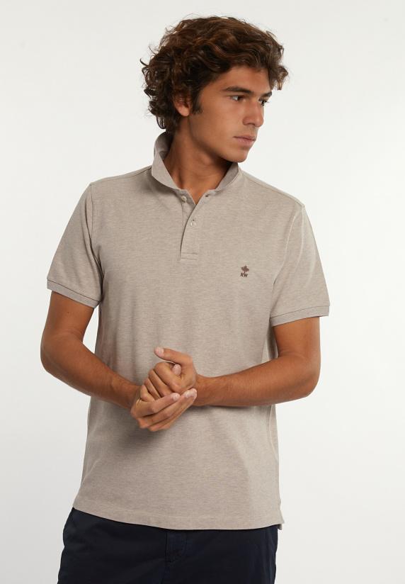river woods Custom fit basic pima katoen polo sand mix