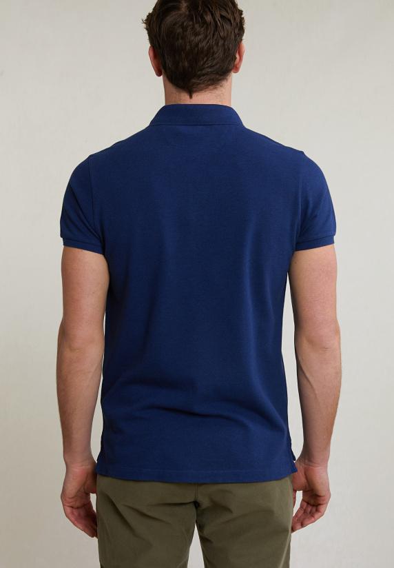 River Woods Custom Fit Basic Pima Katoen Polo Saphire Mix