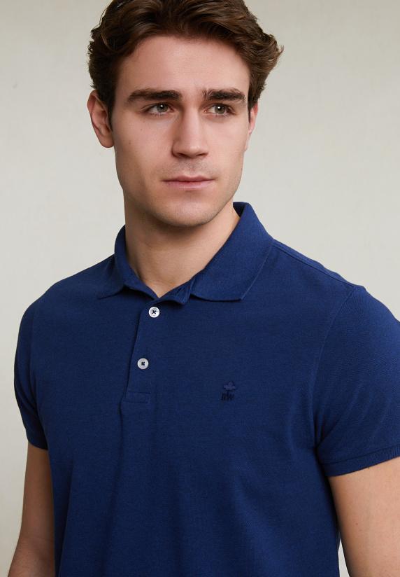 River Woods Custom Fit Basic Pima Katoen Polo Saphire Mix