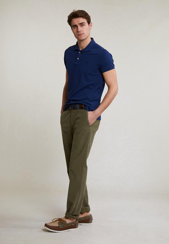 River Woods Custom Fit Basic Pima Katoen Polo Saphire Mix