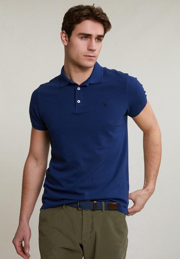 river woods Custom fit basic pima katoen polo saphire mix