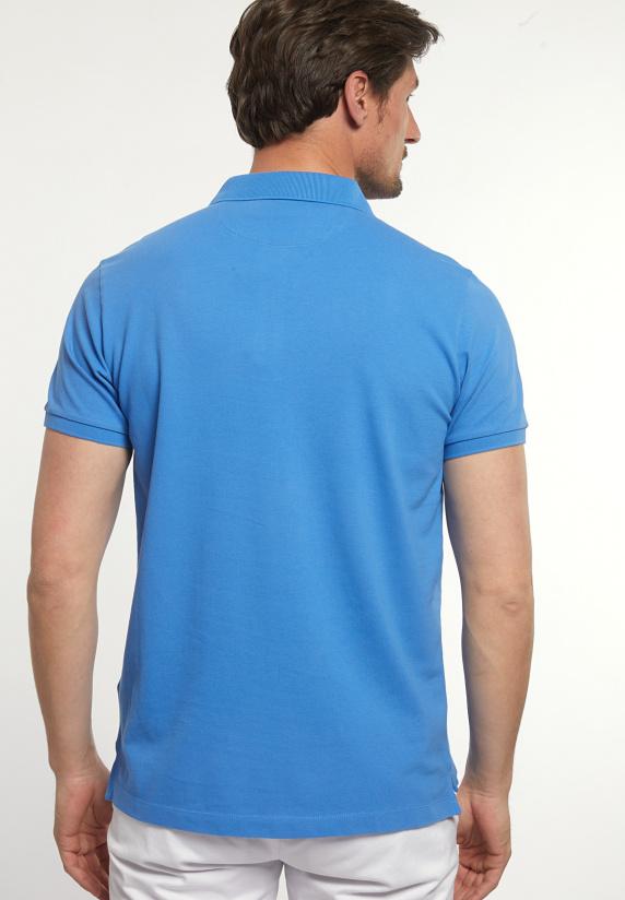 River Woods Custom Fit Basic Pima Katoen Polo Soft Azure