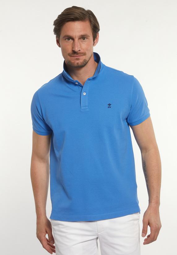 river woods Custom fit basic pima katoen polo soft azure