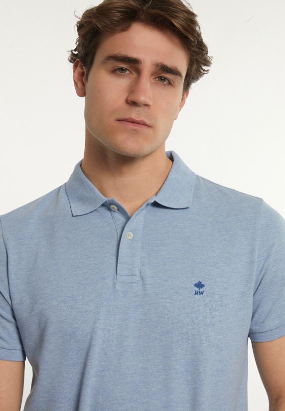 River Woods Custom Fit Basic Pima Katoen Polo Soft Frost Mix