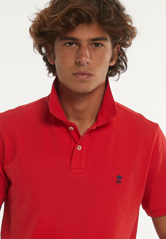 River Woods Custom Fit Basic Pima Katoen Polo Strawberry