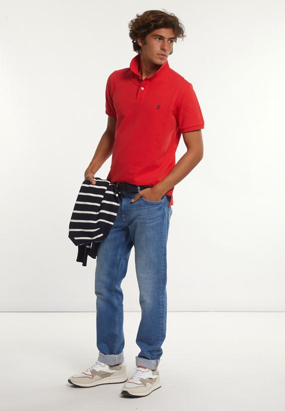 River Woods Custom Fit Basic Pima Katoen Polo Strawberry