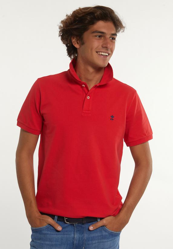 river woods Custom fit basic pima katoen polo strawberry