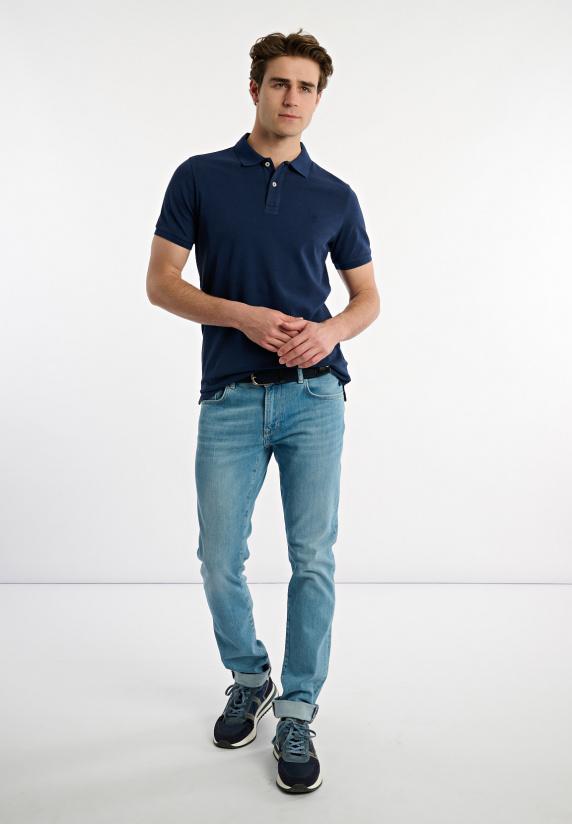 River Woods Custom Fit Basic Pima Katoen Polo Twilight Mix