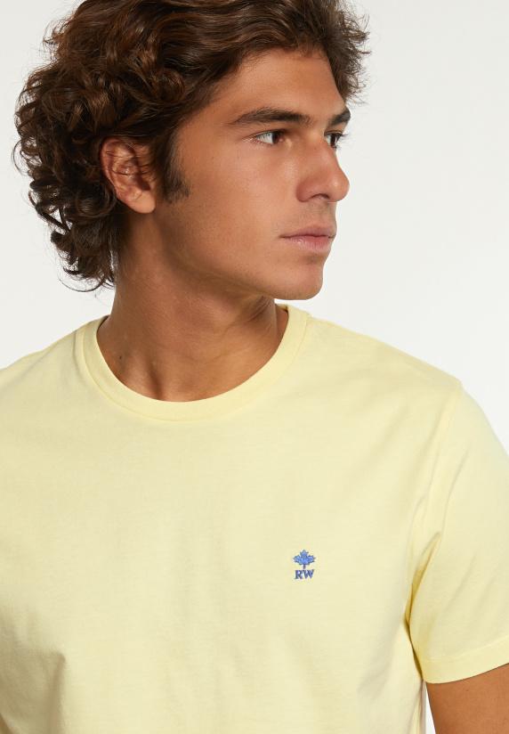 River Woods Custom Fit Basic Pima Katoen T-shirt Banana