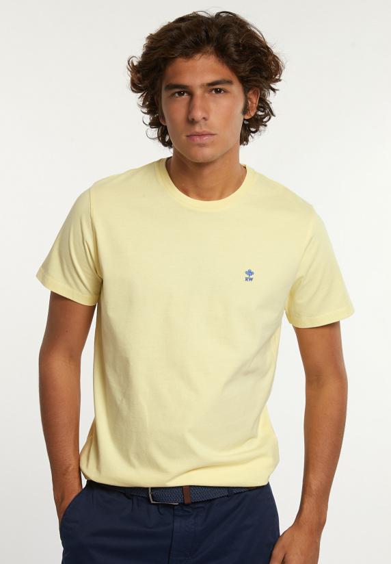 river woods Custom fit basic pima katoen T-shirt banana